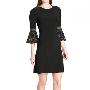 NWT Tommy Hilfiger Women’s size 12‎ Black Dress Lace Bell Sleeves Modest Career